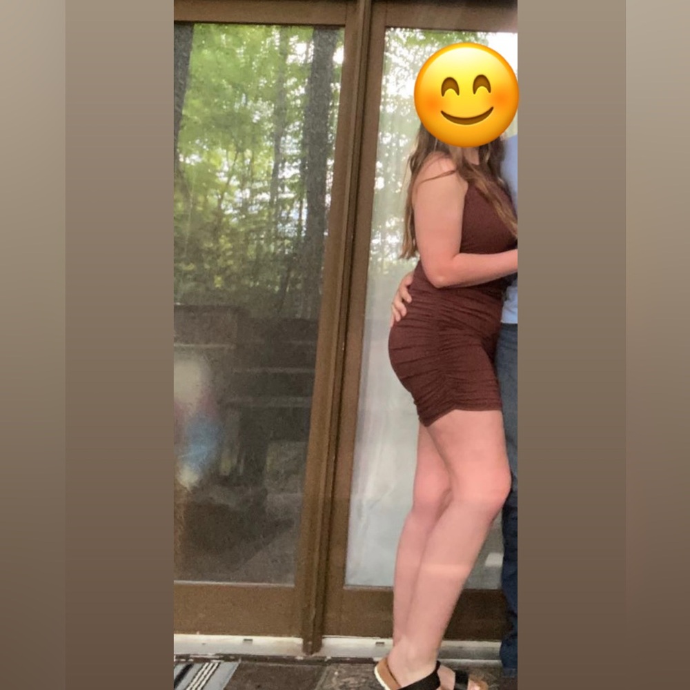 Coffee brown bodycon dress